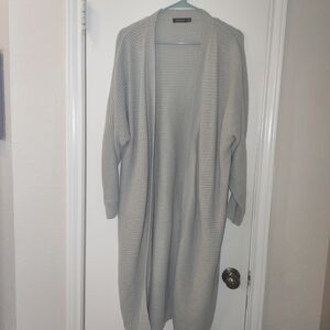 Cozy Gray Open-Front Cardigan